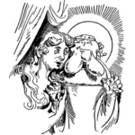 Saint Anthony of Padua dan gambar vektor bingung wanita